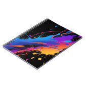 抽象芸術カラフル絵を描（ばちゃばちゃ）跳ねる背景 ノートブック (左側)