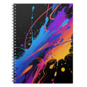 抽象芸術カラフル絵を描（ばちゃばちゃ）跳ねる背景 ノートブック (正面)