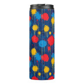 抽象芸術カラフル絵を描(ばちゃばちゃ)跳ねる タンブラー (裏面)