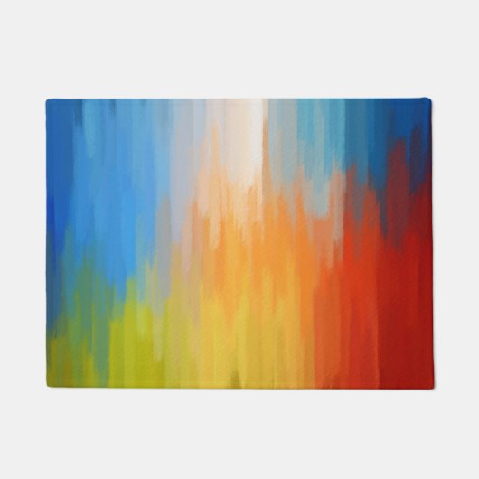 抽象芸術カラフル絵画の ドアマット (正面)