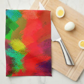 抽象芸術カラフル絵画の#3 キッチンタオル (四つ折り)
