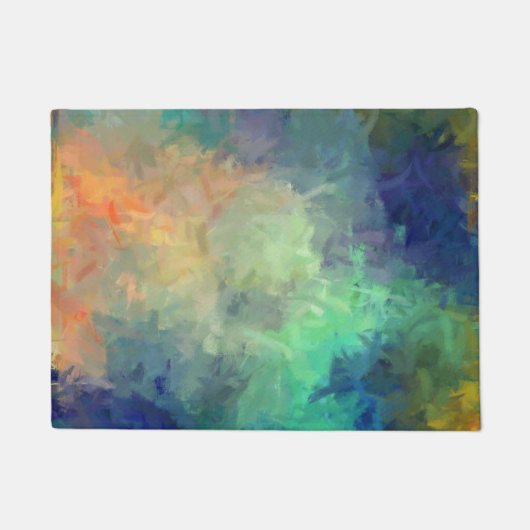 抽象芸術カラフル絵画の#5 ドアマット (正面)