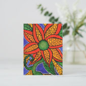 抽象芸術カラフル絵葉書 ポストカード (スタンド正面)