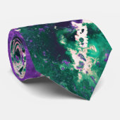 抽象芸術カラフル緑と紫の(ばちゃばちゃ)跳ねる絵を描 ネクタイ (ロール)