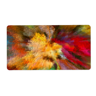 抽象芸術カラフル線幾何学模様 ラベル