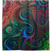 抽象芸術カラフル緩和曲線パターン シャワーカーテン (正面)