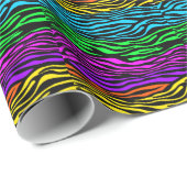 抽象芸術カラフル縞模様 ラッピングペーパー (ロールコーナー)