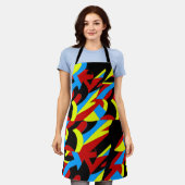 抽象芸術カラフル美術家 エプロン (着用した状態)