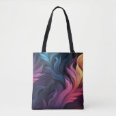 抽象芸術カラフル羽 トートバッグ (正面)