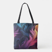 抽象芸術カラフル羽 トートバッグ (裏面)