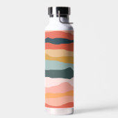 抽象芸術カラフル自然コーラルストライプパターン ウォーターボトル (左面)