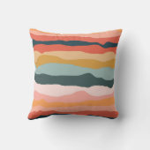 抽象芸術カラフル自然コーラルストライプパターン クッション (裏面)