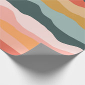 抽象芸術カラフル自然コーラルストライプパターン ラッピングペーパー (角)