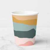 抽象芸術カラフル自然コーラルストライプパターン 紙コップ (左)