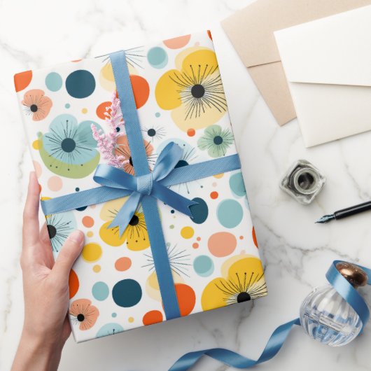 抽象芸術カラフル花柄ラッピングデザイン ラッピングペーパー (ギフト)