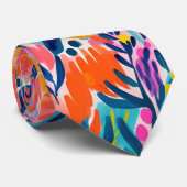 抽象芸術カラフル花柄 ネクタイ (ロール)