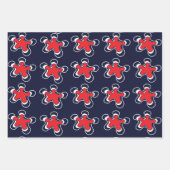 抽象芸術カラフル花柄 ラッピングペーパーシート (正面3)