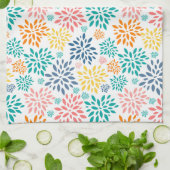 抽象芸術カラフル花模様 キッチンタオル (折り畳み)