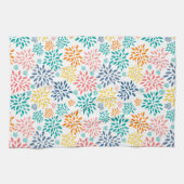 抽象芸術カラフル花模様 キッチンタオル (横)