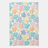 抽象芸術カラフル花模様 キッチンタオル (縦)