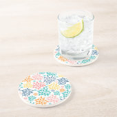 抽象芸術カラフル花模様 コースター (側面)