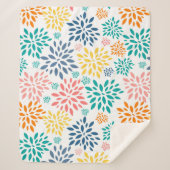 抽象芸術カラフル花模様 シェルパブランケット (正面)