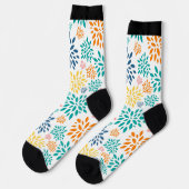 抽象芸術カラフル花模様 ソックス (左)