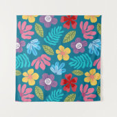 抽象芸術カラフル花模様 タペストリー (正面(横))