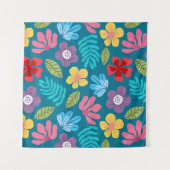 抽象芸術カラフル花模様 タペストリー (正面)