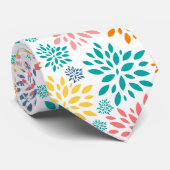 抽象芸術カラフル花模様 ネクタイ (ロール)