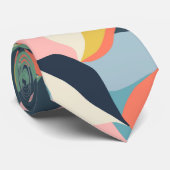 抽象芸術カラフル花模様 ネクタイ (ロール)