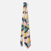 抽象芸術カラフル花模様 ネクタイ (裏面)