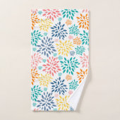 抽象芸術カラフル花模様 バスタオルセット (ハンドタオル)