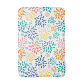 抽象芸術カラフル花模様 バスマット (正面縦)