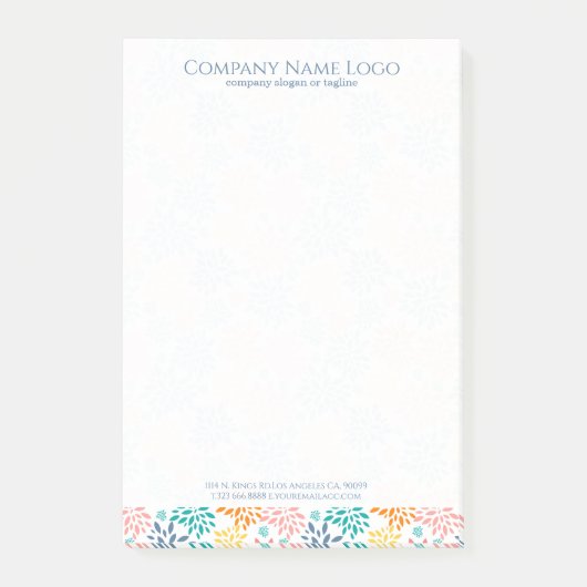 抽象芸術カラフル花模様 ポストイット (正面)