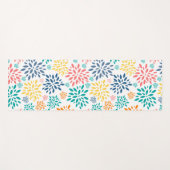 抽象芸術カラフル花模様 ヨガマット (正面(横))