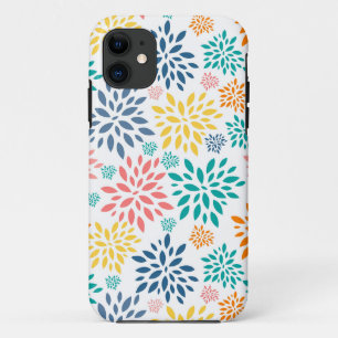 抽象芸術カラフル花模様 iPhone 11 ケース