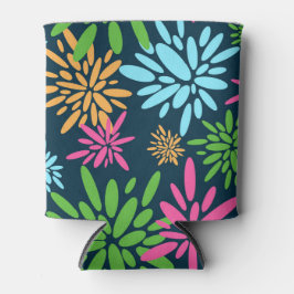 抽象芸術カラフル花火クールの花 缶クーラー