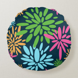 抽象芸術カラフル花火枕 ラウンドクッション
