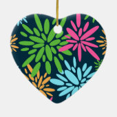 抽象芸術カラフル花火花オーナメント セラミックオーナメント (裏面)