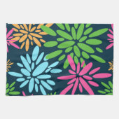 抽象芸術カラフル花火花キッチンタオル キッチンタオル (横)