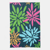 抽象芸術カラフル花火花キッチンタオル キッチンタオル (縦)