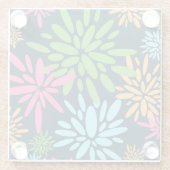 抽象芸術カラフル花火花コースター ガラスコースター (裏面)