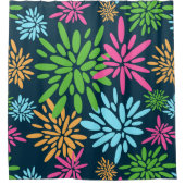 抽象芸術カラフル花火花シャワーカーテン シャワーカーテン (正面)