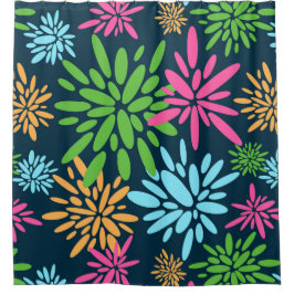 抽象芸術カラフル花火花シャワーカーテン シャワーカーテン