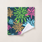 抽象芸術カラフル花火花タオル バスタオルセット (ウォッシュタオル)