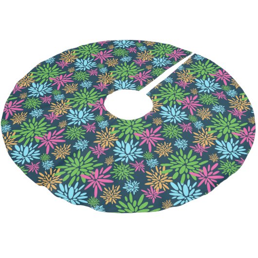 抽象芸術カラフル花火花ツリースカート ブラッシュドポリエステルツリースカート (アングル)