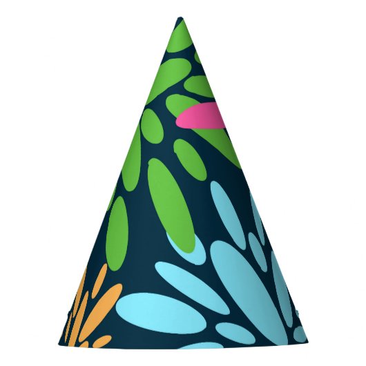 抽象芸術カラフル花火花パーティー帽子 パーティーハット (正面)