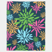 抽象芸術カラフル花火花フリースブランケット フリースブランケット (正面)