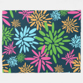 抽象芸術カラフル花火花フリースブランケット フリースブランケット (正面(横))